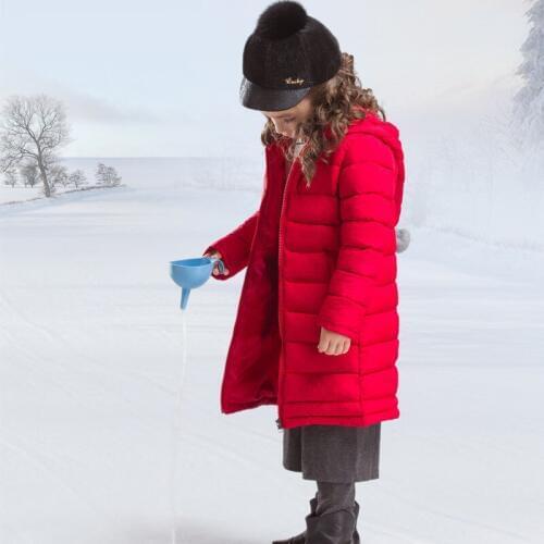 2020 Autumn Winter New Childrens Medium Long Cotton Padded Clothes Girls Leisure Wadded Jacket Kids Trendy Hooded Overcoat X227