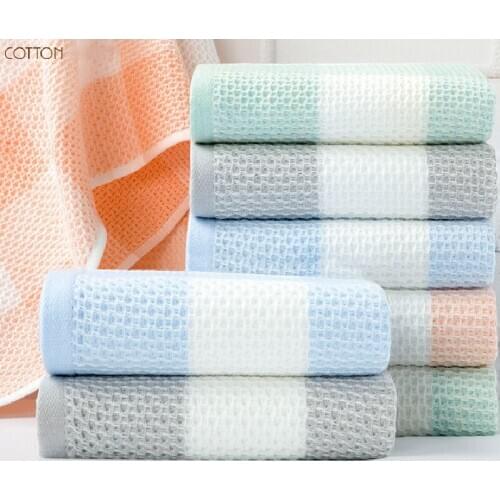 100% Cotton Face Towel Walf Checks Towel Hand Towel Soft Comfortable Plaid Bathroom Towel