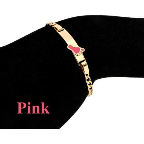 Footprint Kids Bracelets Baby Armband Children Jewelry Gold Charm ID Bar Bracelet For Boy Girl Bangle Best Friends Gift B1030