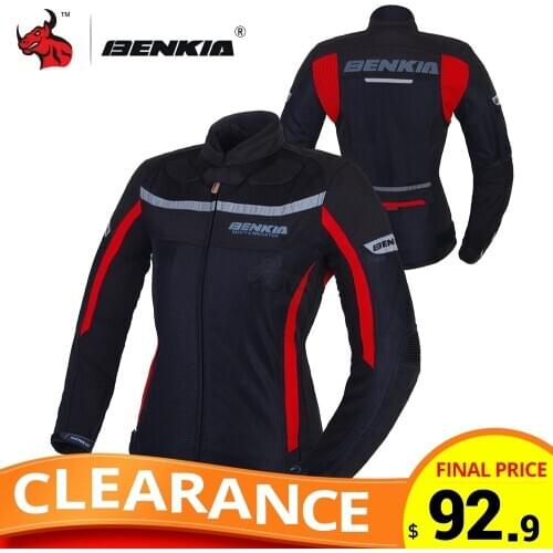 CLEARANCE Benkia Motorcycle Jacket Body Armor Summer Women Motorbike Riding Jacket Protective Gear Jaqueta Motoqueiro W32