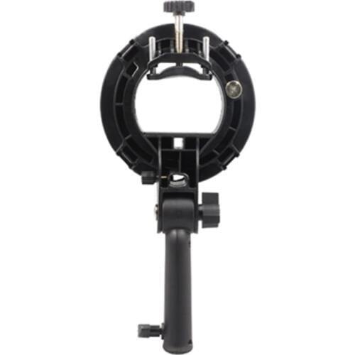 Handheld Grip S-Type Bracket Bowens S Mount Holder for Speedlite Flash Snoot Softbox Beauty Dish Honeycomb Black