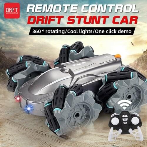 2.4G RC High Speed Drift Stunt Vehicle With LED Light And 360° Spin Childrens Cross Country Racing Toys Birthday Gift
