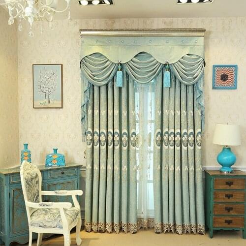 Modern Simple Thick Chinese Light Luxury High-grade Chenille Embroidered Curtains Curtains for Living Dining Room Bedroom