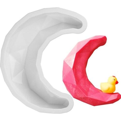 Silicone Diamond Moon Mousse Cake Mold French Baking Diamond Crescent Diamond Dessert Cake Mold Baking Mold Chocolate Mold