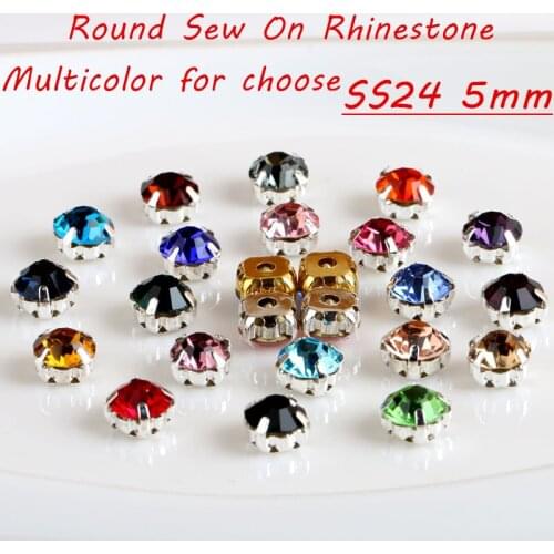 High Quality 200pcs/lot 5mm Glass Crystal Sew On Rhinestones Silver Hole Base DIY Wedding Clothing Accessorie Decoration