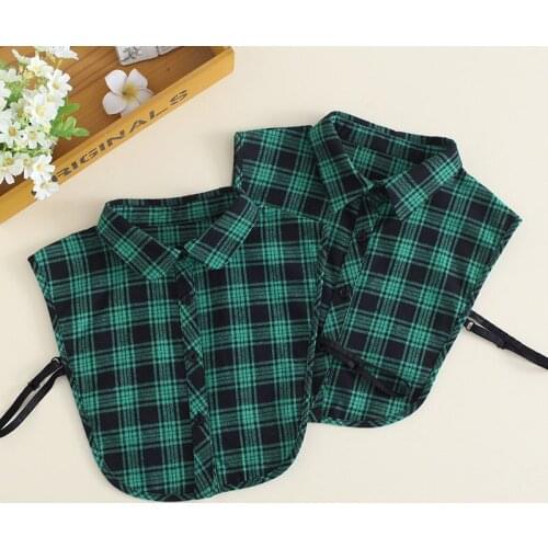 High Quality Women Girls Plaid Detachable Collars Lapel Choker Necklace Shirt Fake Collar for Mens Formal Casual False Collars