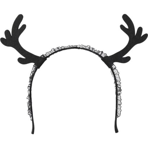 Ladies Personality Fashion Headdress Party Black Christmas Elk Headband Cosplay Sexy Accessories CYHWR