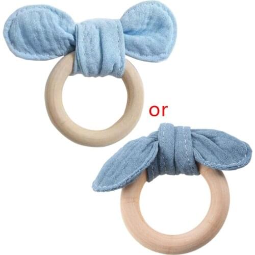 1pc Baby Teether Safe Wooden Toys Mobile Pram Crib Ring DIY Crochet Rattle Soother Bracelet Teether Set Baby Product