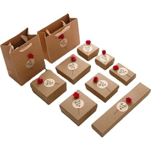 1pc Rose Jewelry Box Necklace Earrings Pack Mutli Size Necklace Ring Box for Jewelry Multi Colors Jewelry Packaging Gift Boxe