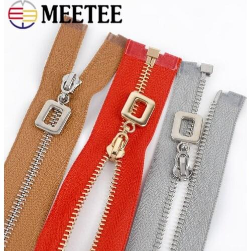 10pcs 40-70cm 3# Sewing Zippers Auto Lock Open-end Zips Closure Bags Down Jacket Skirt Zip Repair Kit DIY Accessories