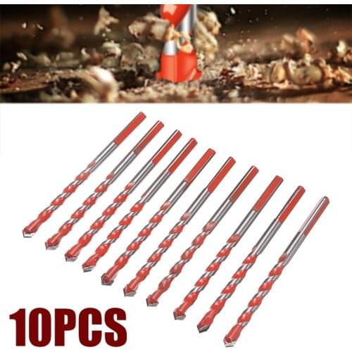 10pcs 6mm Stainless Steel Triangle Drill Bits Metal Twist Drill Bits For Ceramic Tile Glass Brick Hole Punching Drilling