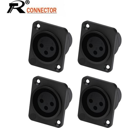 10pcs/lot 3Pin XLR Connector Female Socket Panel Mount Type Microphone MIC Connector Soldering