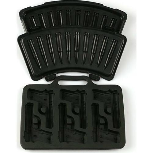 2PCS DIY Ice Cube Mold Gun Bullet Shape Silicone Ice Tray Fruit Ice Cube Cream Maker Kitchen Bar Drinking Accessories