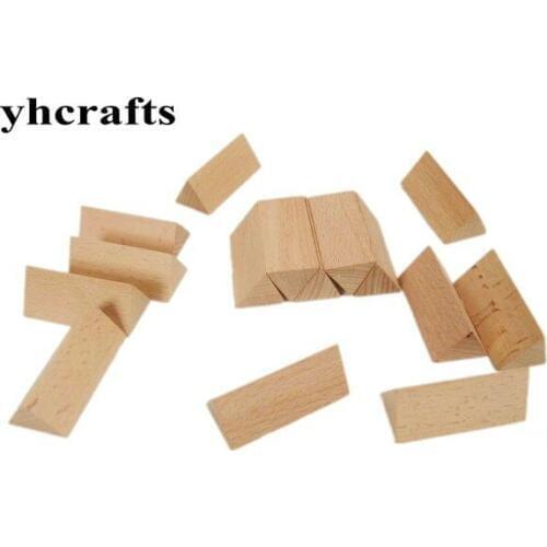 20PCS/LOT.2.3x5cm wood triangular prism Early learning educational toys Match toys Kindergarten craft develop of the right brain