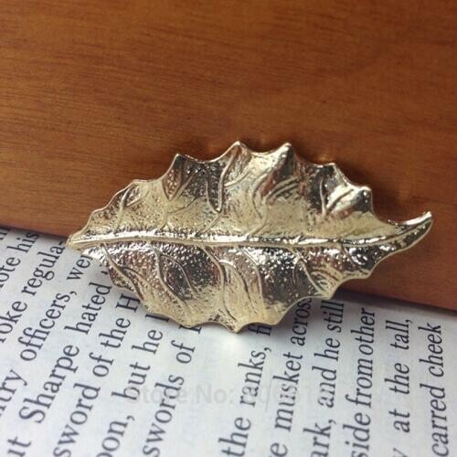 40MM 30Pcs/Pack " Big Leaf " KC Gold Color Alloy Pendants Jewelry Charms