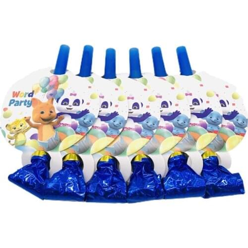 6pcs/The Word party Party Decora Supplies Blowout Cartoon Theme Party Horn Trumpet Theme Party Supplies For Kids Birthday