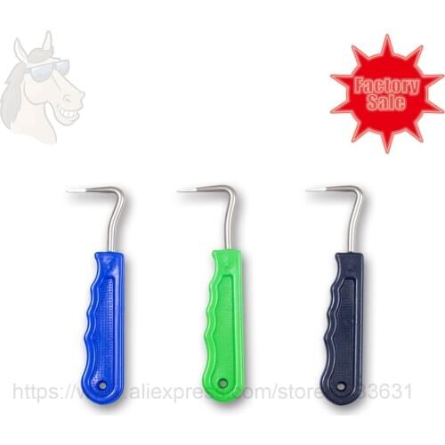 8 1003 Economic hoof pick with iron hook plastic grip for hoof cleaning 16.5*4cm horse grooming hoof care factory direct sale