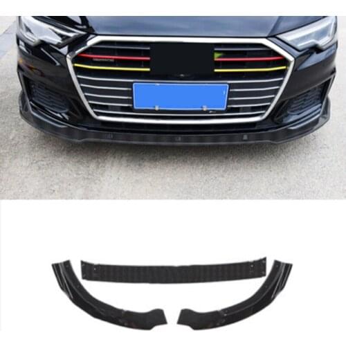ABS Carbon Fiber Front Bumper Chin Lip Spoiler Protection For Audi A6 C8 2019-2020 Car Styling Accessories
