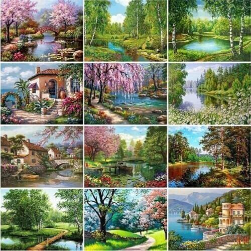 DIY 5D Diamond Painting Landscape Tree Mosaic Sale Diamond Embroidery Cross Stitch Kits Full Round Drill Rhinestone Home Gift