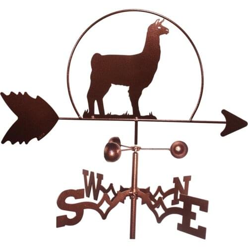 Alpaca Shape Weather Vane Stainless Steel Shed Mount Wind Direction Indicator Stake Farm Yard Cupolas Barn Decor Ornament