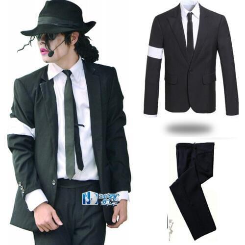 Rare MJ Michael Jackson Dangerous Armband Black Suit Blazer Full outfit For Prefromance Party Show Gift