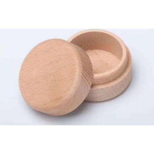 Beech Wood Small Round Storage Box Retro Vintage Ring Box for Wedding Natural Wooden Jewelry Case LX1473