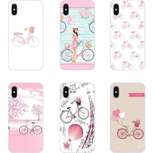 Accessories Phone Shell Covers For Xiaomi Mi4 Mi5 Mi5S Mi6 Mi A1 A2 A3 5X 6X 8 CC 9 T Lite SE Pro Girl loves pink bicycle