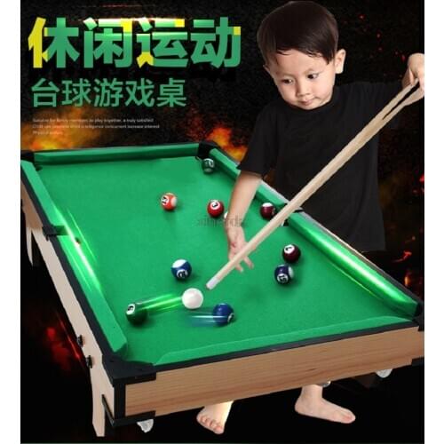 L Size Childrens Billiard Table Sets Mini Pool Table Wood Frame Billiards Table With Balls and Cue Kids Play Sport Toy HD356-2