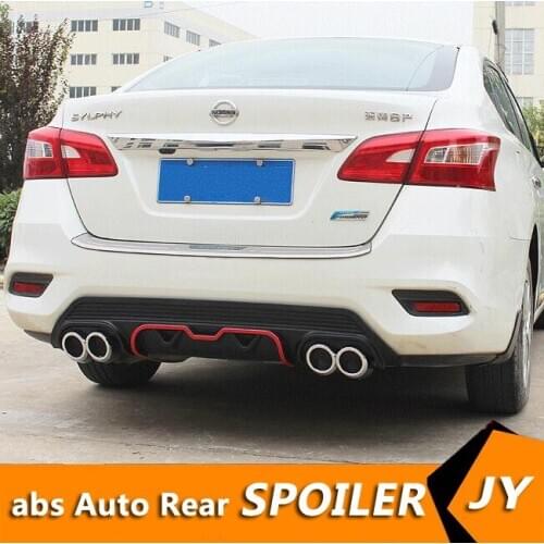 For Sentra SYLPHY Body kit spoiler 2016-2018 For Nissan Sentra ABS Rear lip rear spoiler front Bumper Diffuser Bumpers Protector
