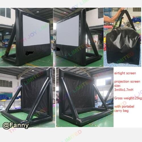 Airtight PVC giant inflatable movie screen,outdoor rear cinema TV projector screen