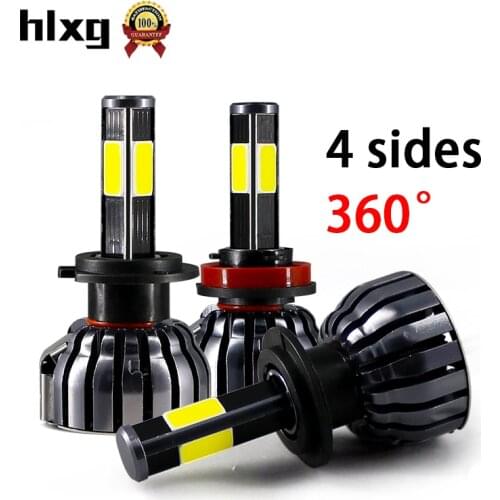 Hlxg 4 Side H7 LED Headlight Bulb diode lamps for cars Lights 12000LM Cold White Headlamp Conversion 9005 HB3 LED H4 H11 nebbia
