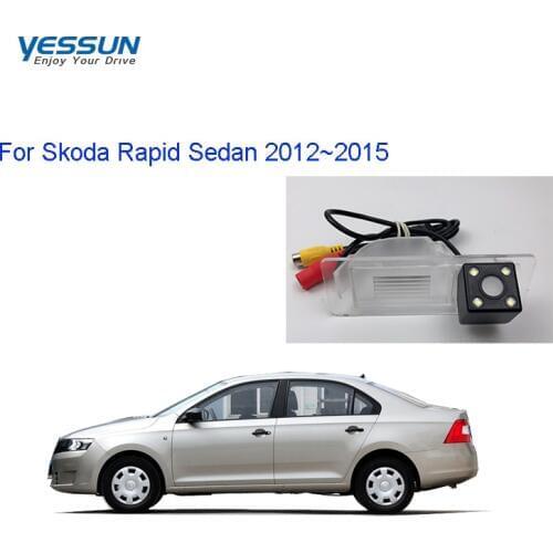 Yessun License Plate Rear View Camera For Skoda Rapid Sedan 2012~2015 Rear camera/4 LED Night Vision 170 Degree HD camera