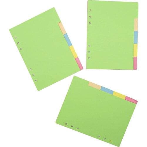 A5 Size 6-Hole Ring Paper Divider Clip Index Page Label Card, Suitable For Travel Diary Loose-Leaf Notebook Notebook Journal