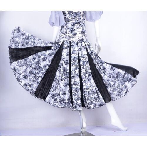 Ballroom dance modern dance sectional style bottom splice elastic net super swing dance dress S12047
