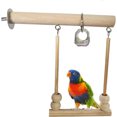 Little Swing Toy Multifunctional Colorful Sturdy Wooden Parrot Swing for Pet Owner