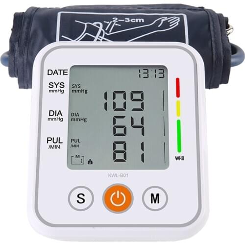 Arm Blood Pressure Monitor Home Automatic Intelligent Heart Rate Pulse Meter BP Monitor Digital LCD Screen Sphygmomanometer