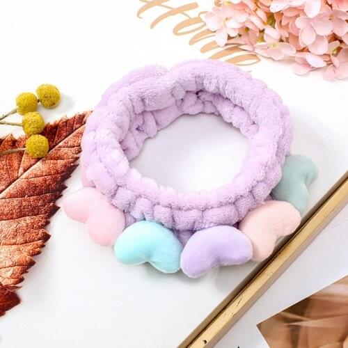 1Pcs Fashion New Women Girls Lovely Heart Hairband Elastic Headdress Hair Accessories Cotton Makeup Tools