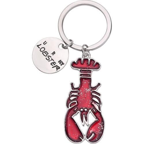 Spicy Crayfish Red Lobster Keychain Enamel Zinc Alloy Shrimp Pendant Accessories Keyring Celebration Joyous Gift