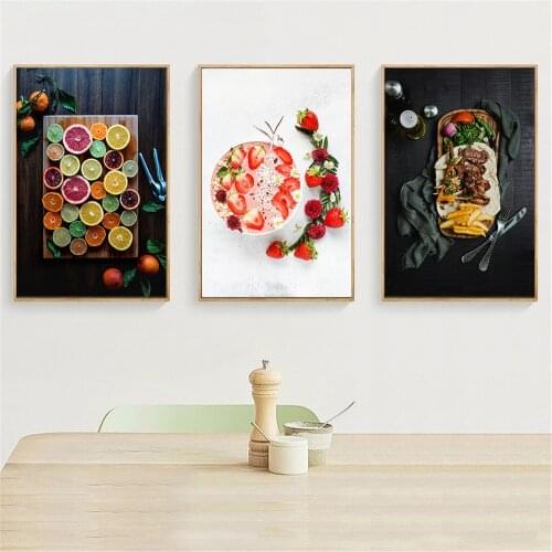 Food Poster Nordic Modern Decoration Canvas Painting Pictures for Kitchen Decor Fruit Print Vegetable Wall Art Home Artwork