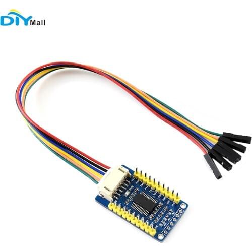 Waveshare MCP23017 IO Expansion Board 6pin Cable I2C Interface Expands 16 I/O Pins for Raspberry Pi/Micro:bit/Arduino/STM32
