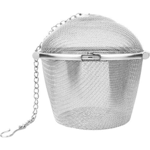 5 Sizes Durable Silver Reusable Stainless Mesh Herbal Ball Tea Spice Strainer Teakettle Locking Tea Filter Infuser Spice Kitchen