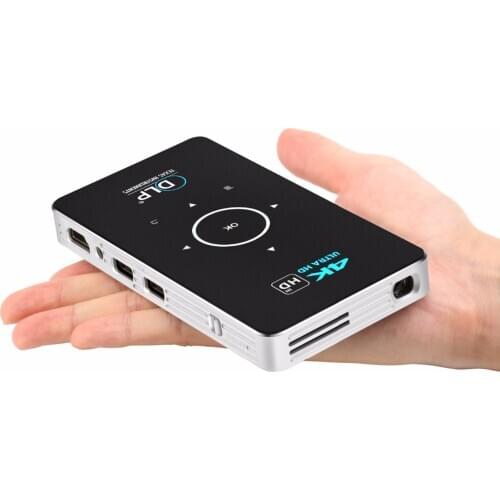 Projector 4k dlp mini C6 projector 1GB/8GB 50 lumen Android 6.0 Amlogic S905x Quad-core dual band wifi