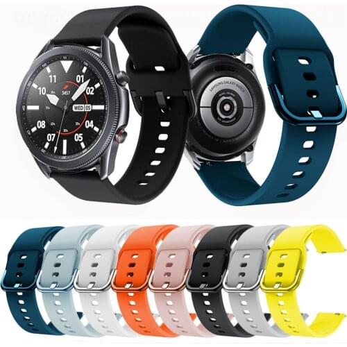20mm 22mm Sports Replacement Strap For Samsung Galaxy Watch 3 41mm 45mm Smart Watch Strap Silicone Wristbands Bracelet