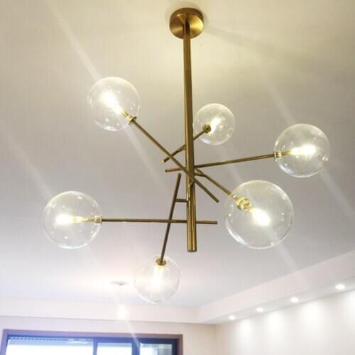 RH personality magic glass bubble pendant light designers tree branches glass balls Hanging lamp Modern fixture