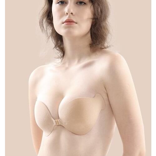 Sexy Self Adhesive Bra Buckle No Shoulder Strap Intimates Silicone Stickers Chest Paste Women Gathering Push Up Bra Night Dress
