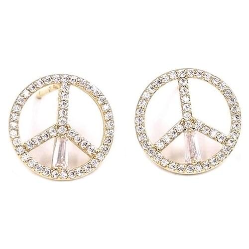 STBZCXH Fashion Peace Earrings For Women Exquisite S925 Sterling Silver Jewelry Cubic Zirconia Earring Studs SJE370212A