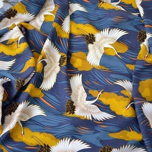 Crane style 100%cotton print Fabric for Baby Cartoon Bedding Textile Patchwork Quilt Sewing Fabric Material