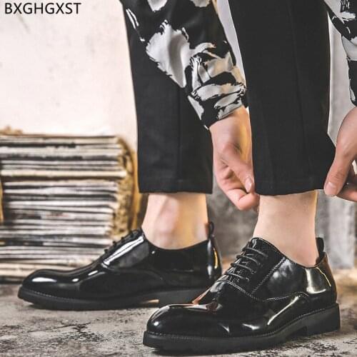 Black Oxford Dress Shoes Mens Fashion Patent Leather Shoes Men Formal Wedding Shoes for Men 2021 Chaussure Homme Zapatos Hombre