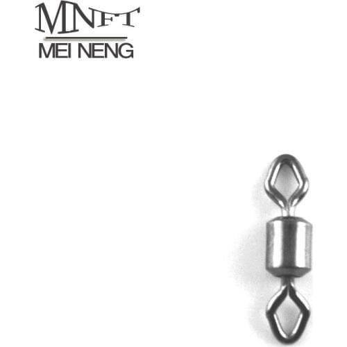 MNFT 50pcs/Lot Fishing Swivels Double Diamond Eye Ball Bearing Solid Rings Fishing Tackle Connectors Sizes 1#,2#,4#,6#,8#,12