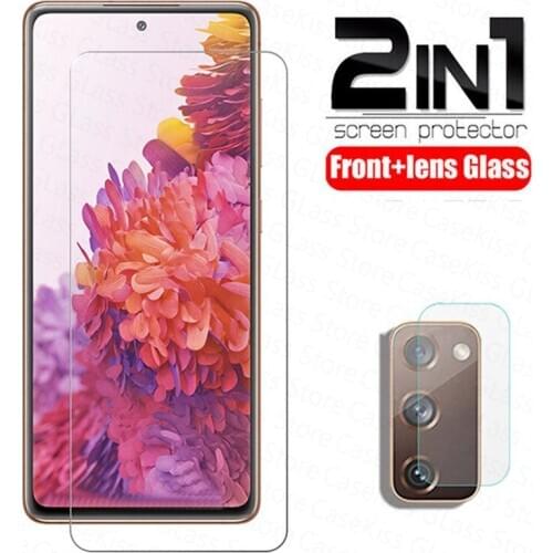2 in 1 Tempered Glass For Samsung Galaxy S20 FE Fan Edition S20FE 5G SM-G781B 6.5'' S21 Screen Protector For Galaxy S20FE Film